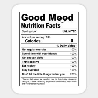 Todays Good Mood - Nutrition Facts Sticker